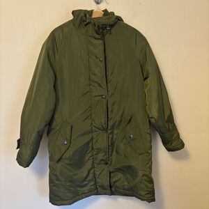 Paul and Joe Sister Parka Jacket Olive Green Winter Warm Midi Knee Length 38 M